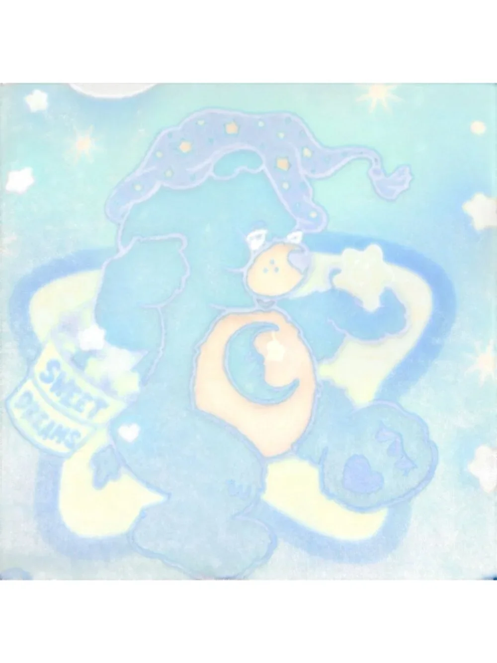 Vintage Care Bears Sweet Dreams Bedtime Bear Toddler Baby Blanket Excellent Cond